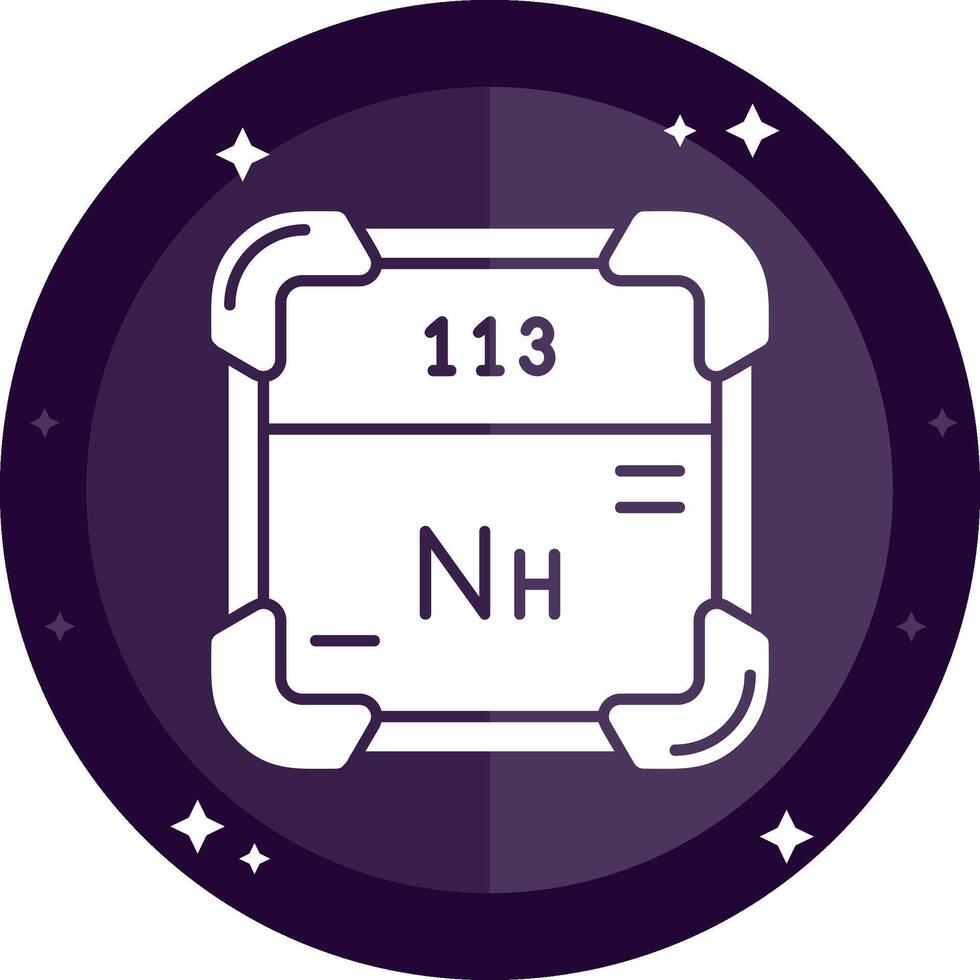 nihonium solide badges icoon vector