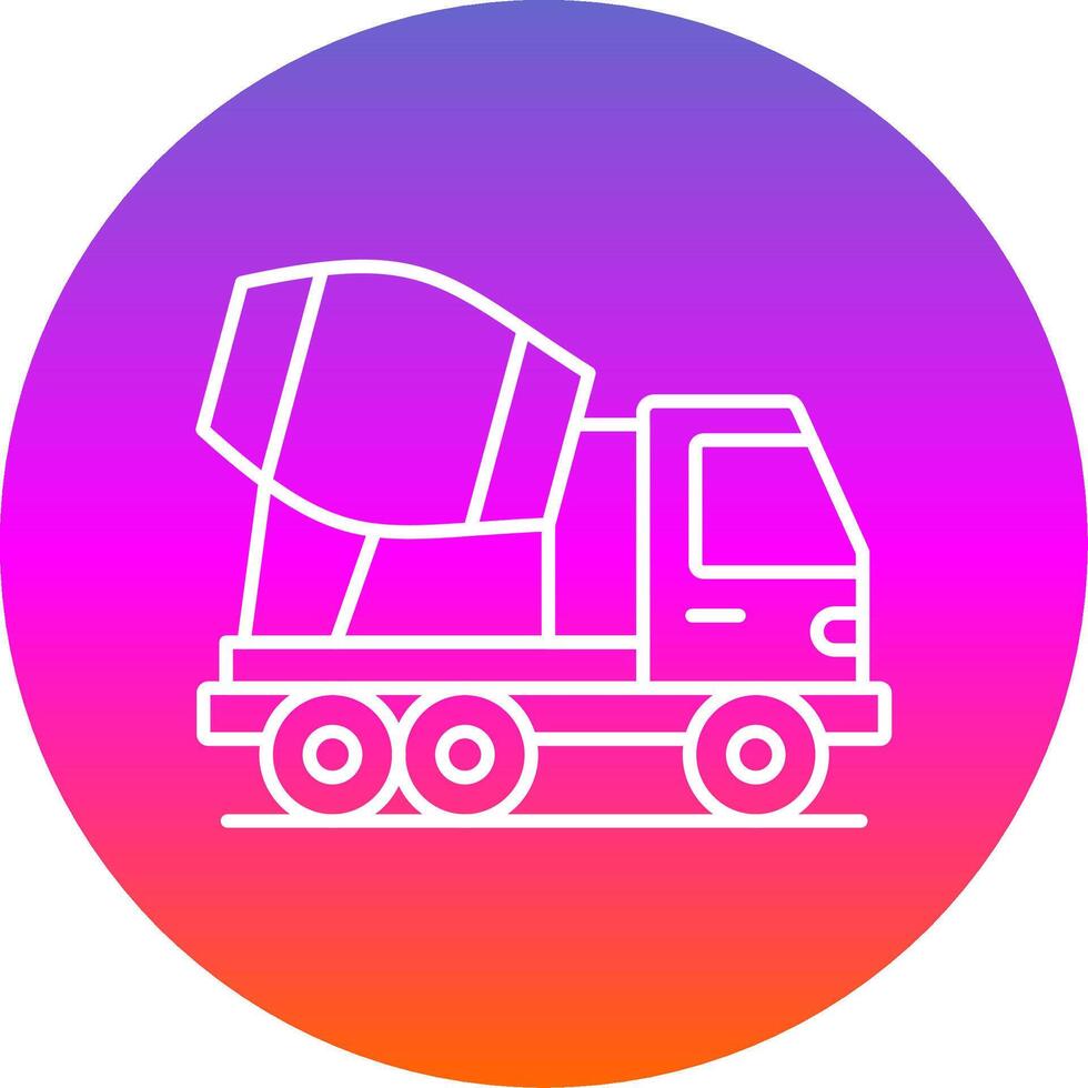 beton menger vrachtauto lijn helling cirkel icoon vector
