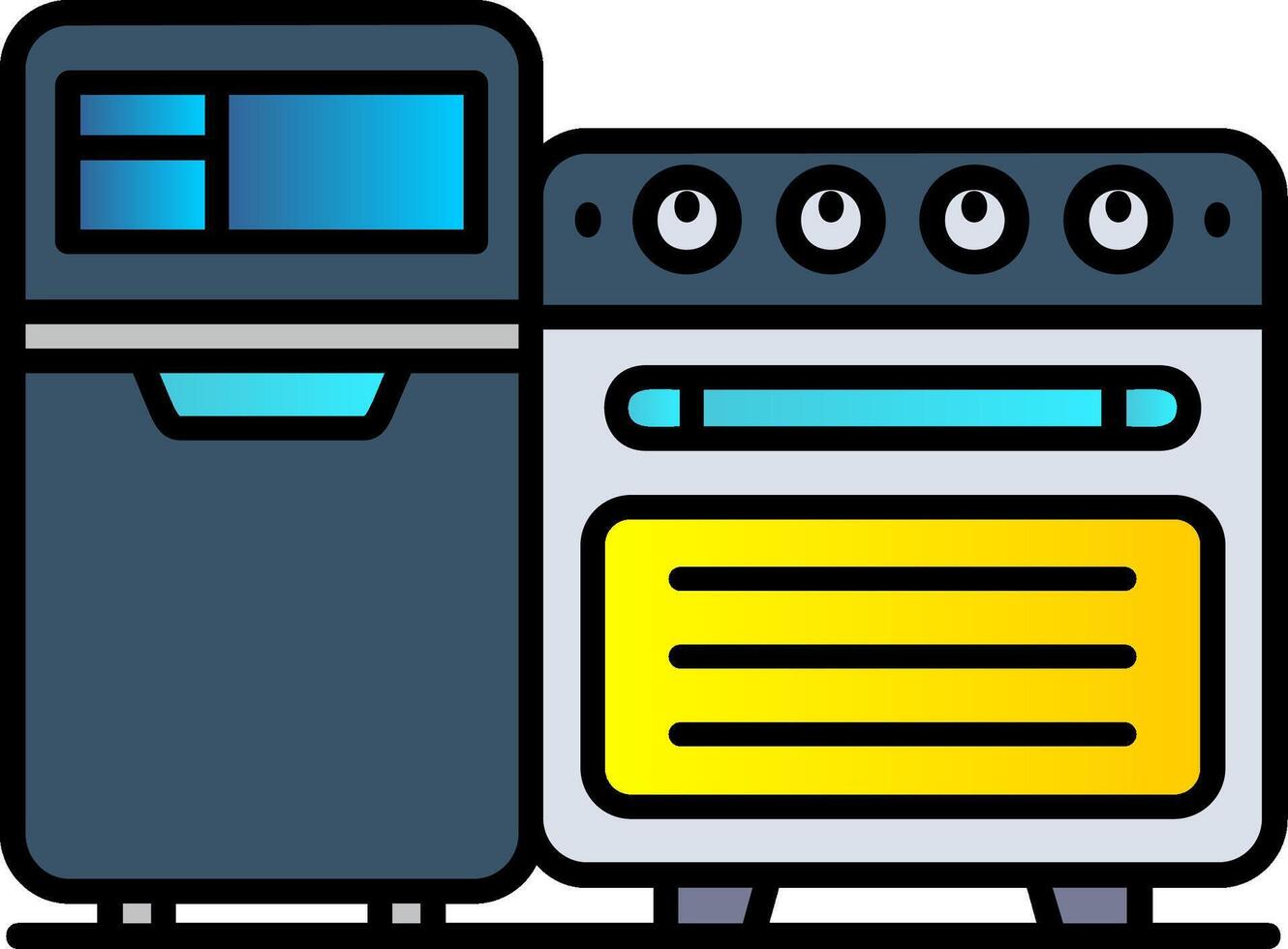 keuken gevulde helling icoon vector