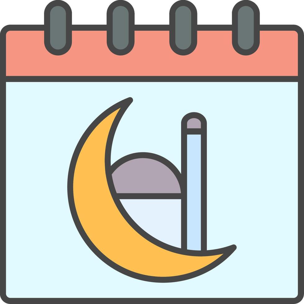kalender lijn gevulde licht icoon vector