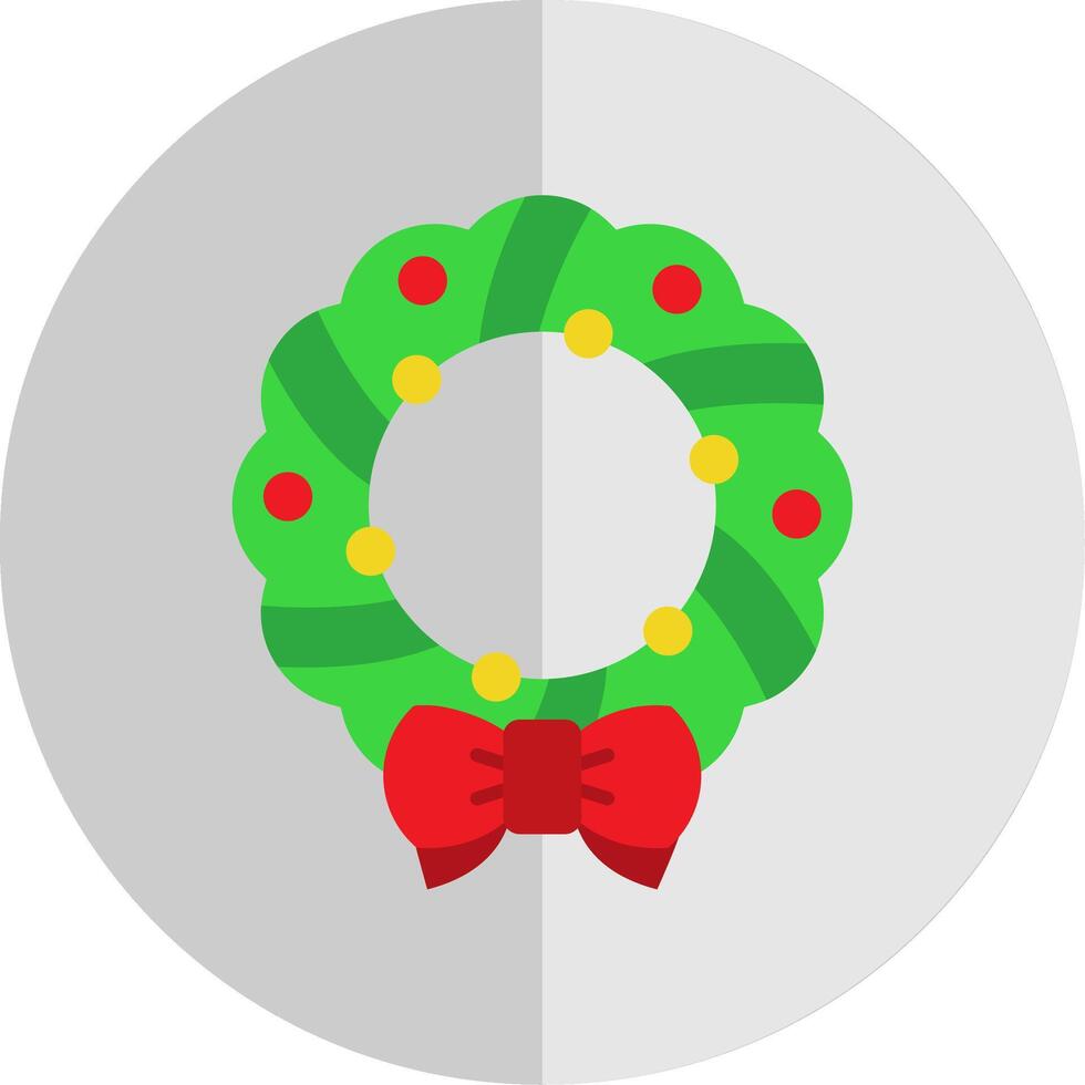 Kerstmis krans vlak schaal icoon vector