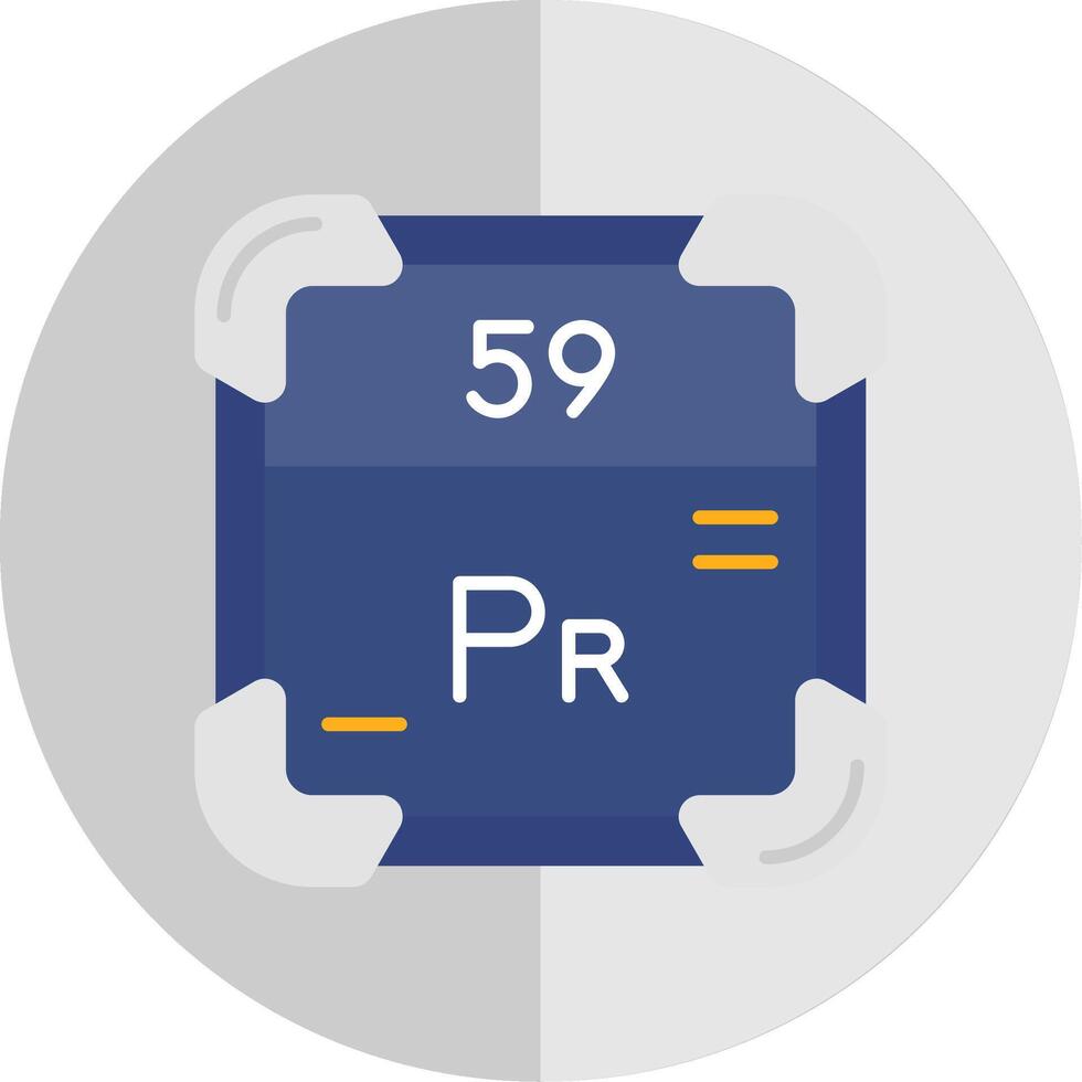 praseodymium vlak schaal icoon vector