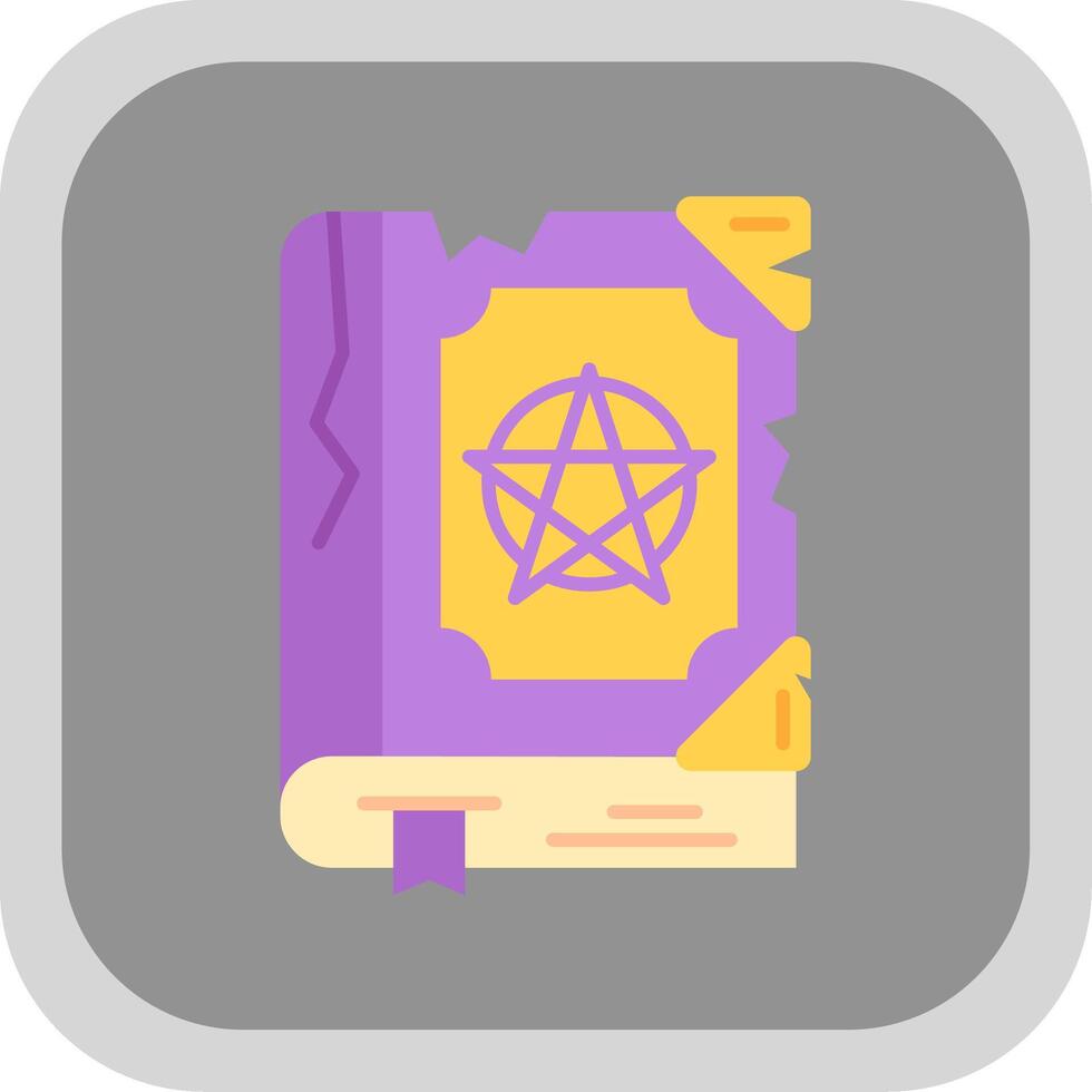 magie boek vlak ronde hoek icoon vector