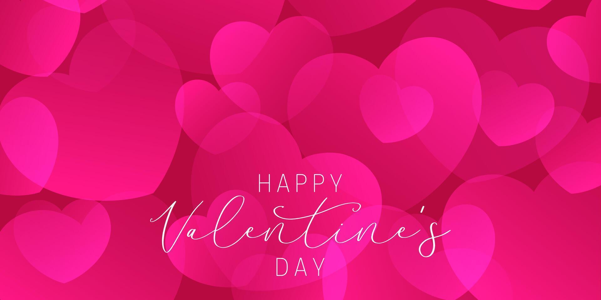 valentijnsdag dag banier met roze harten patroon vector