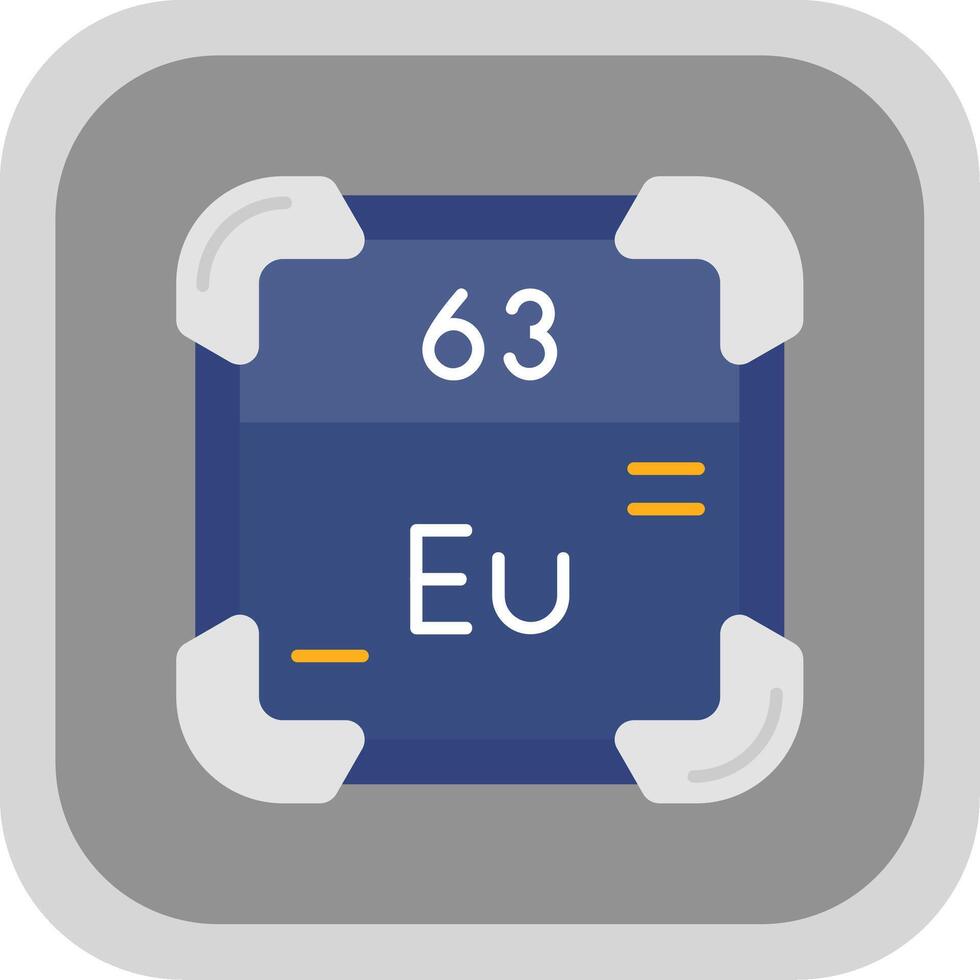 europium vlak ronde hoek icoon vector