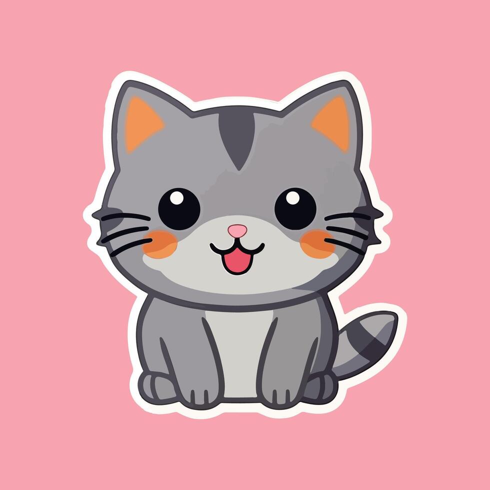 ai gegenereerd een gelukkig kat sticker vector ontwerp