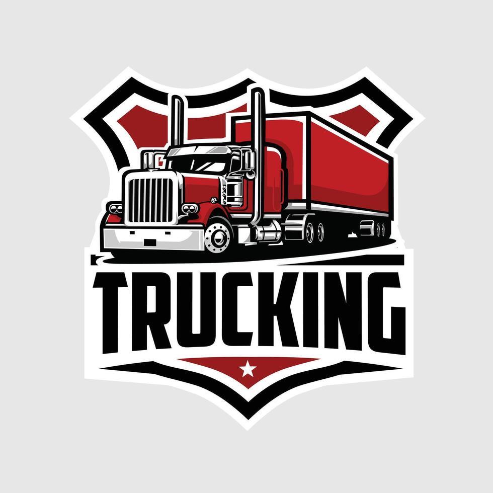 vrachtvervoer bedrijf embleem insigne logo vector kunst illustratie geïsoleerd. het beste voor vrachtvervoer verwant industrie