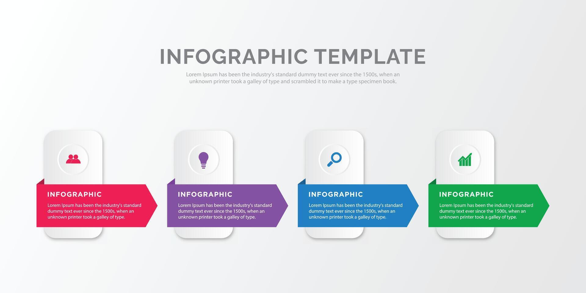 vector 4 stappen werkwijze infographic sjabloon