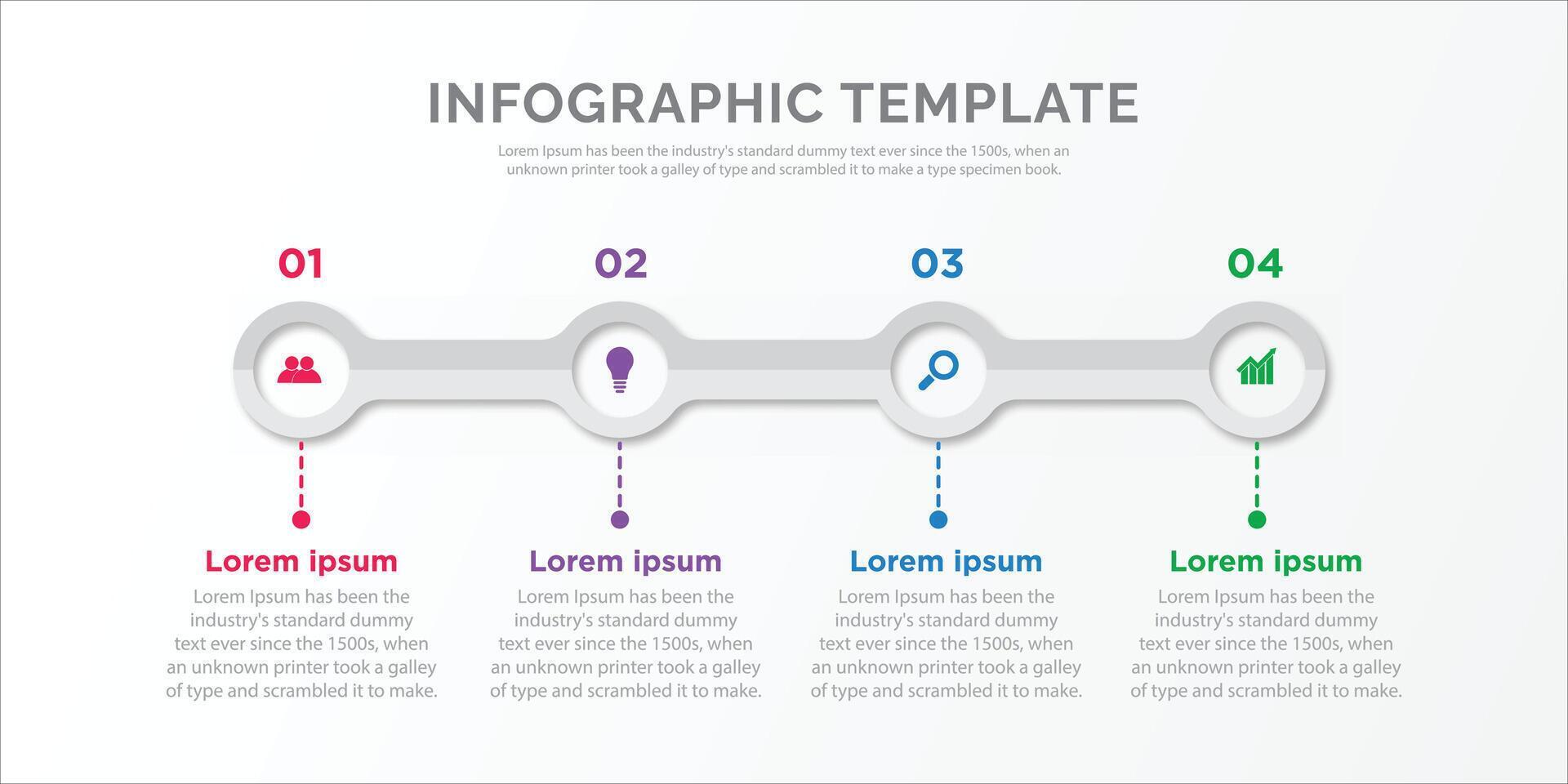 vector 4 stappen werkwijze infographic sjabloon