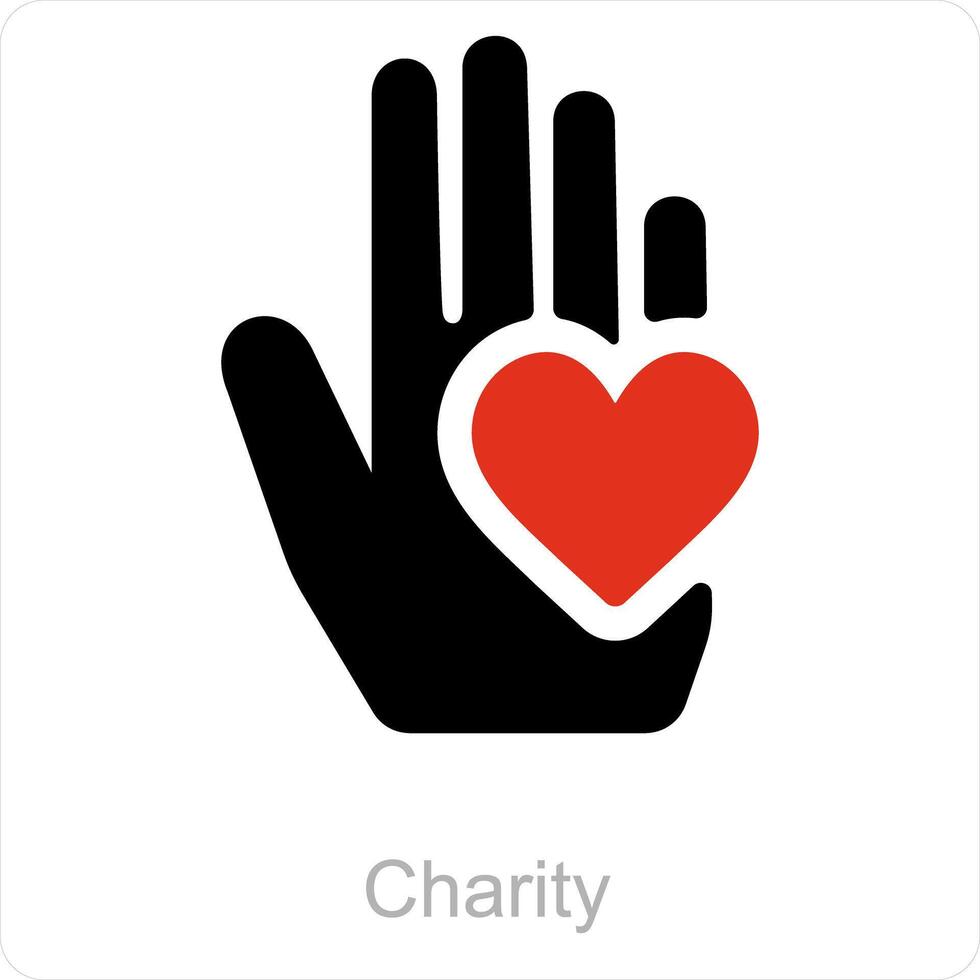liefdadigheid en hart icoon concept vector