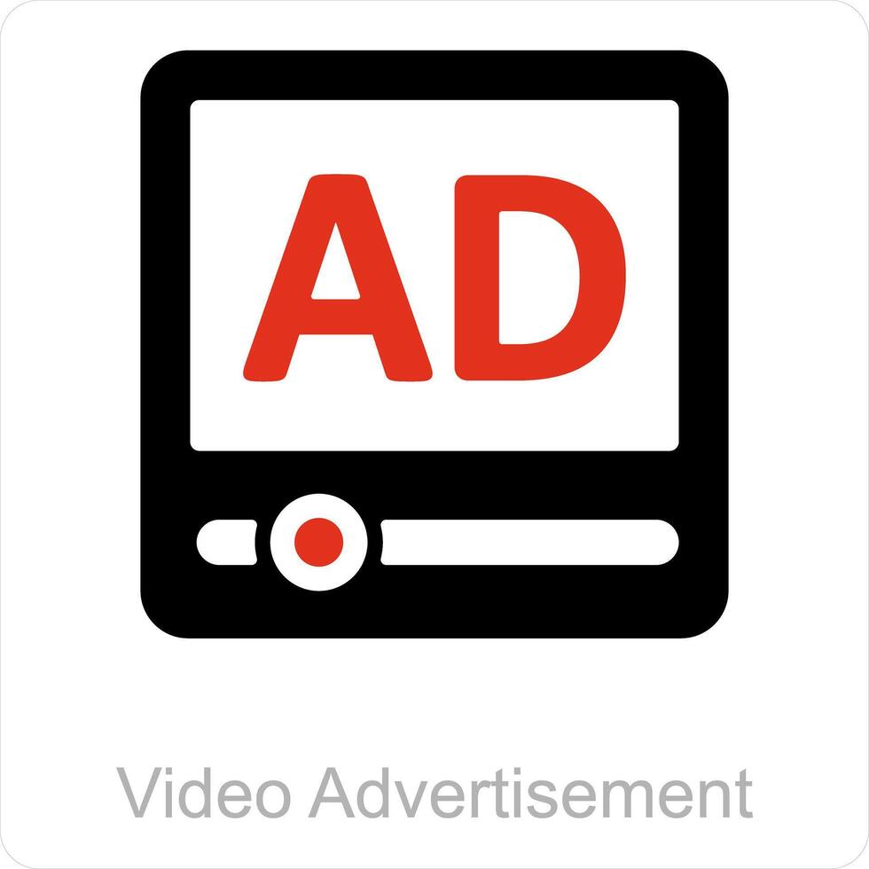 video advertentie en video advertenties icoon concept vector