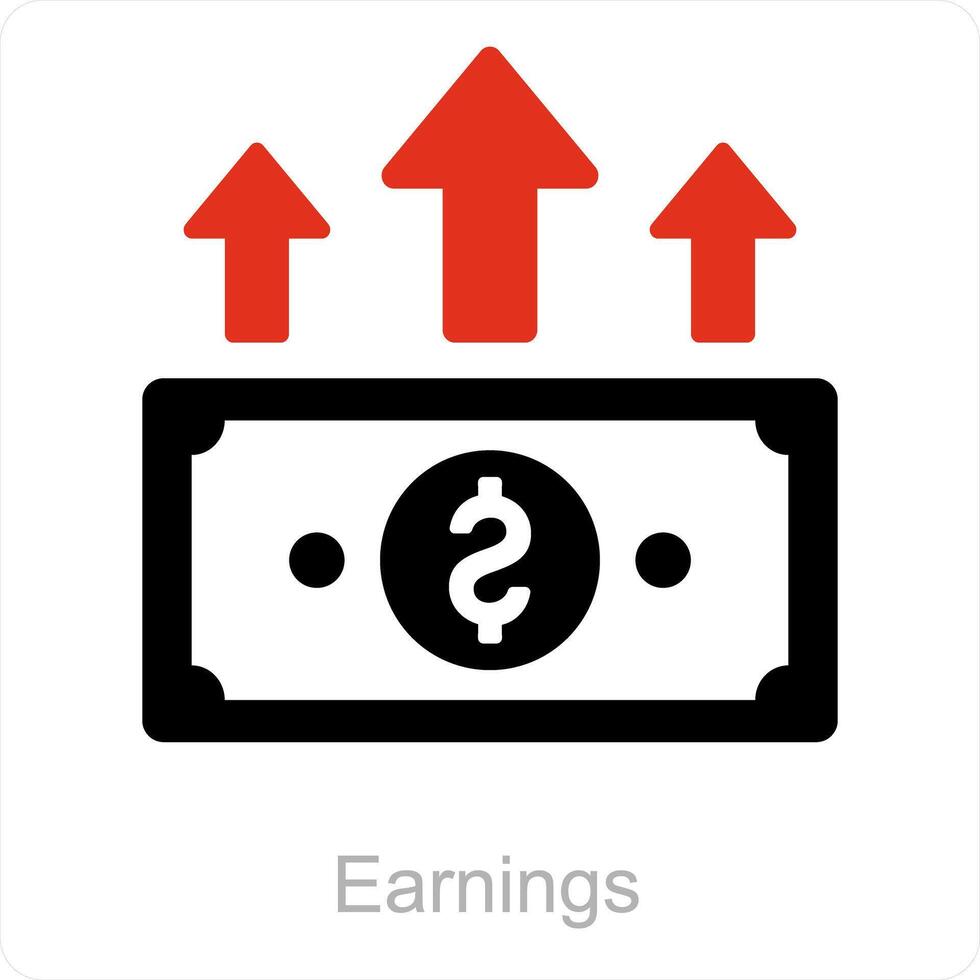 verdiensten en contant geld icoon concept vector
