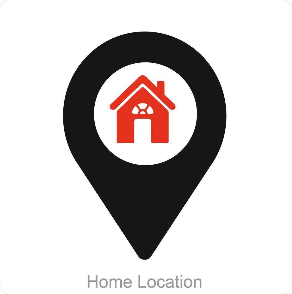 huis plaats en kaart icoon concept vector