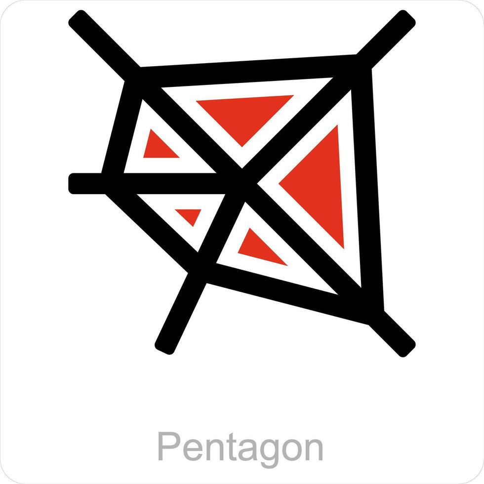 Pentagon en Pentagon icoon concept vector