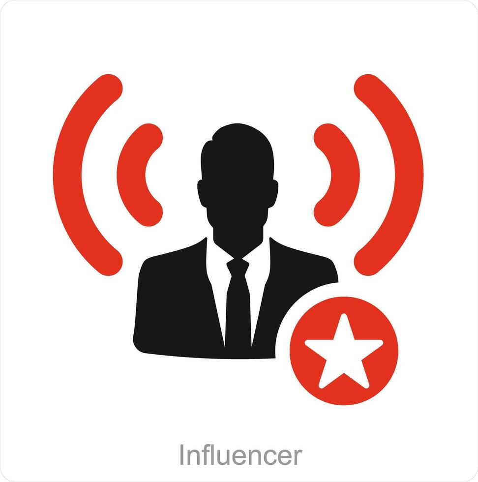 influencer en advertentie icoon concept vector