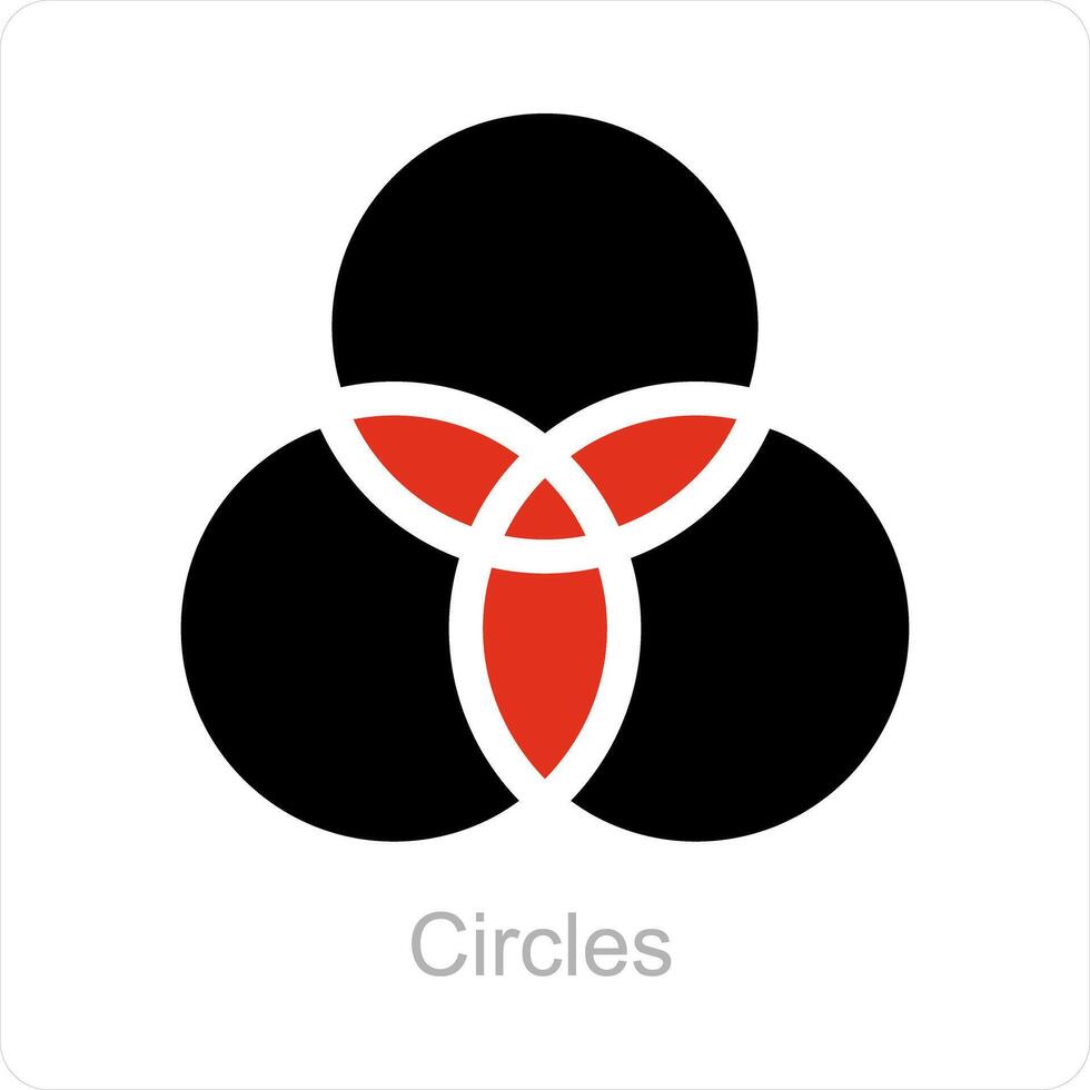 cirkels en kruising icoon concept vector
