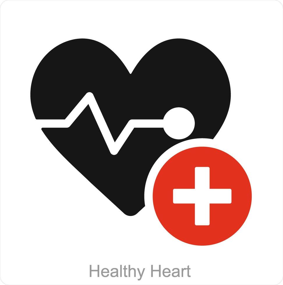 gezond hart en hart icoon concept vector