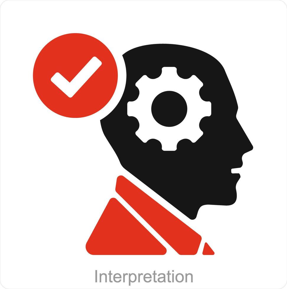 interpretatie en Onderzoek icoon concept vector
