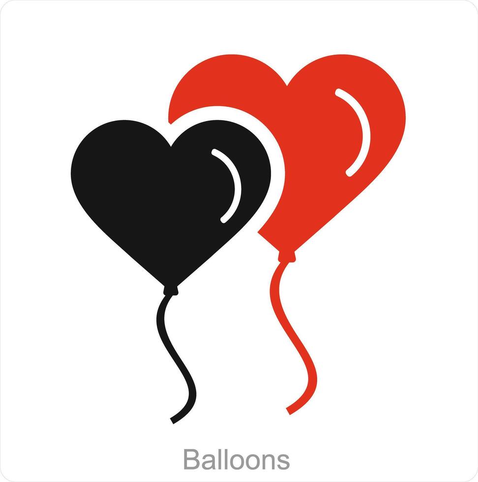 ballonnen en vieren icoon concept vector