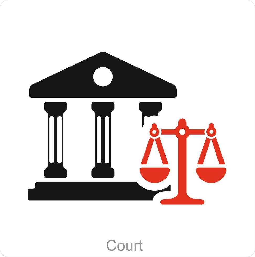 rechtbank en wettelijk icoon concept vector