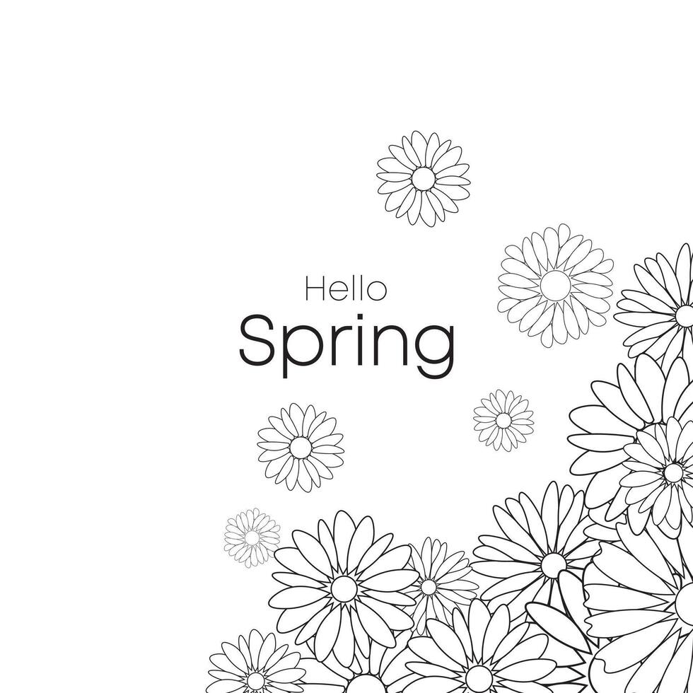 vector achtergrond met bloemen lijn kunst ontwerp met een voorjaar thema