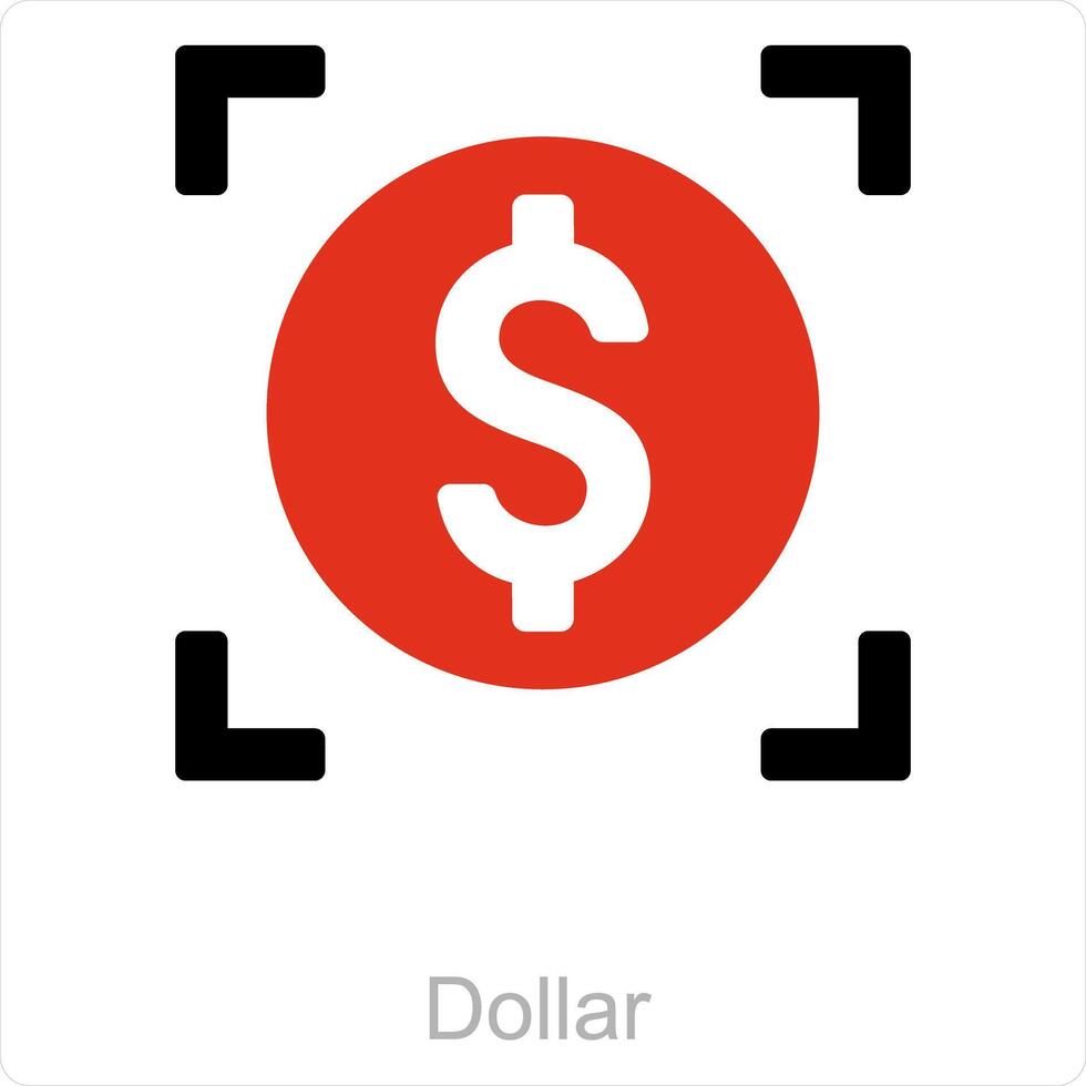 dollar en doel icoon concept vector