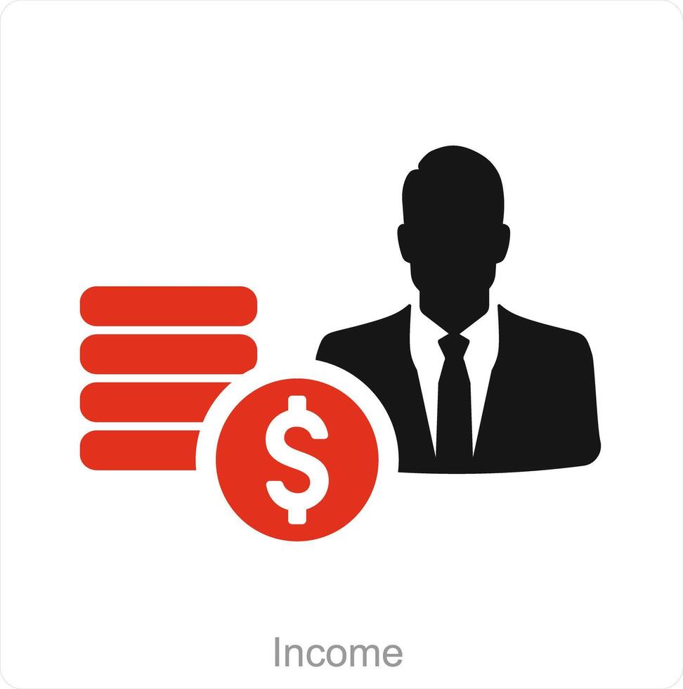 inkomen en contant geld icoon concept vector