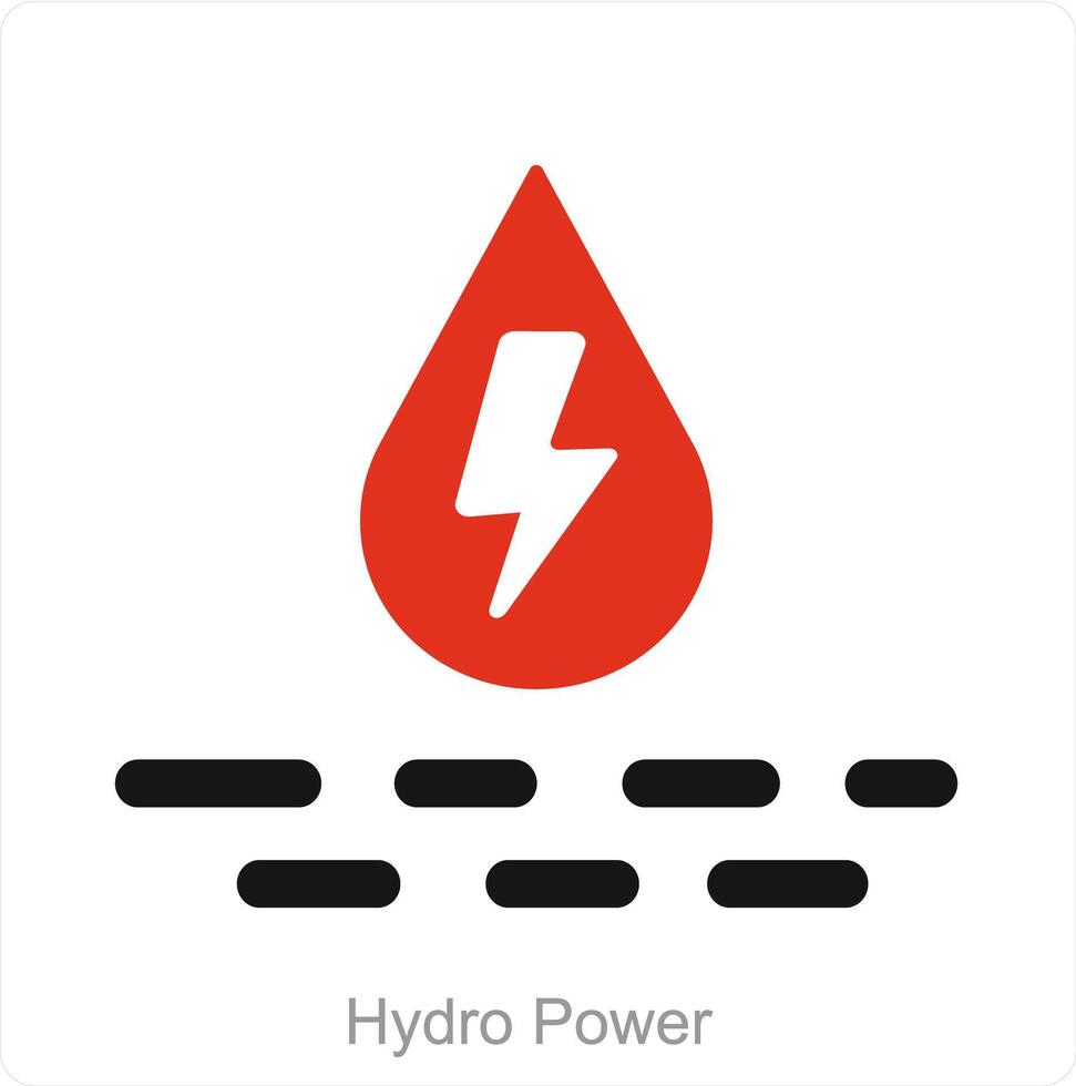 hydro macht en generatie icoon concept vector