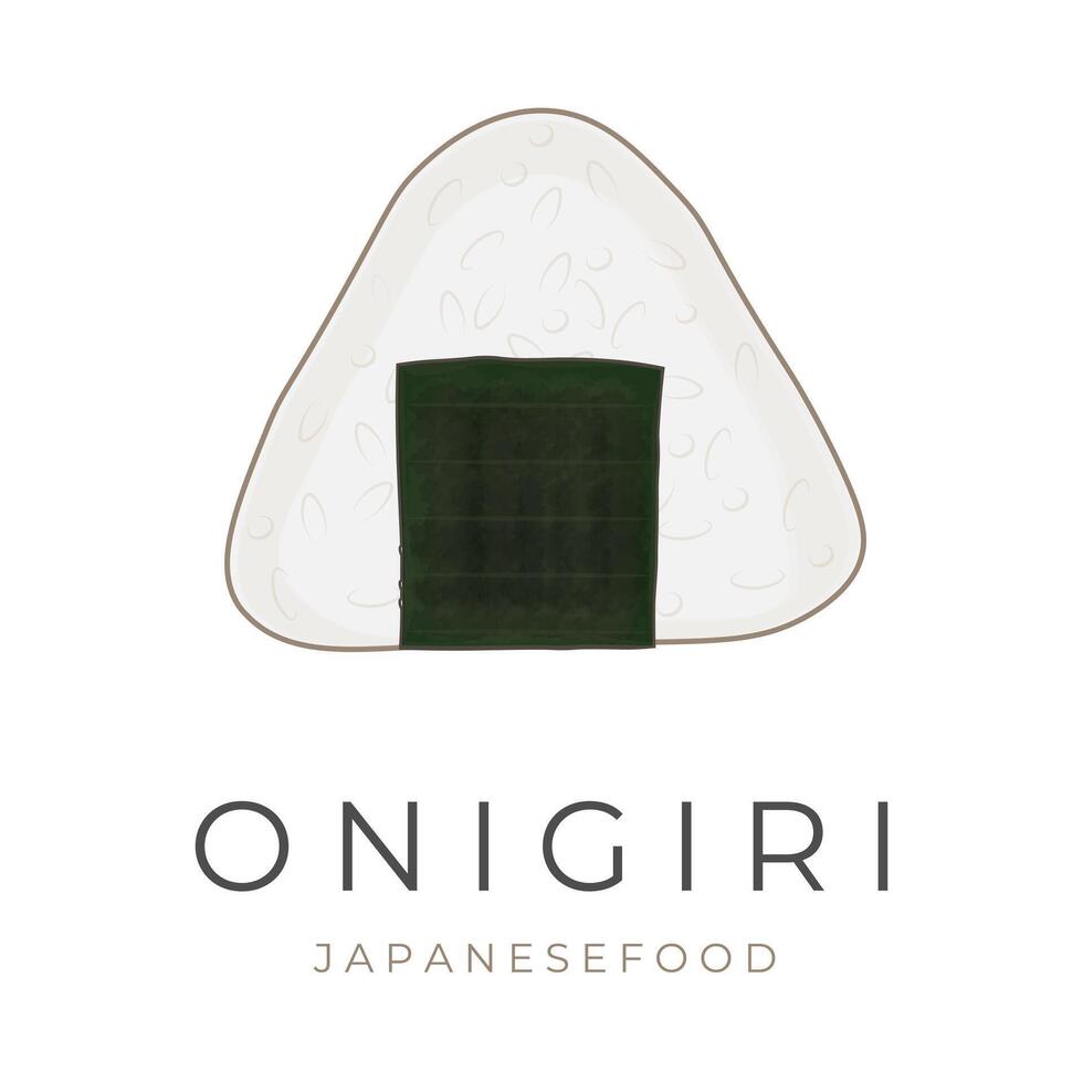 gemakkelijk tekenfilm onigiri vector illustratie logo