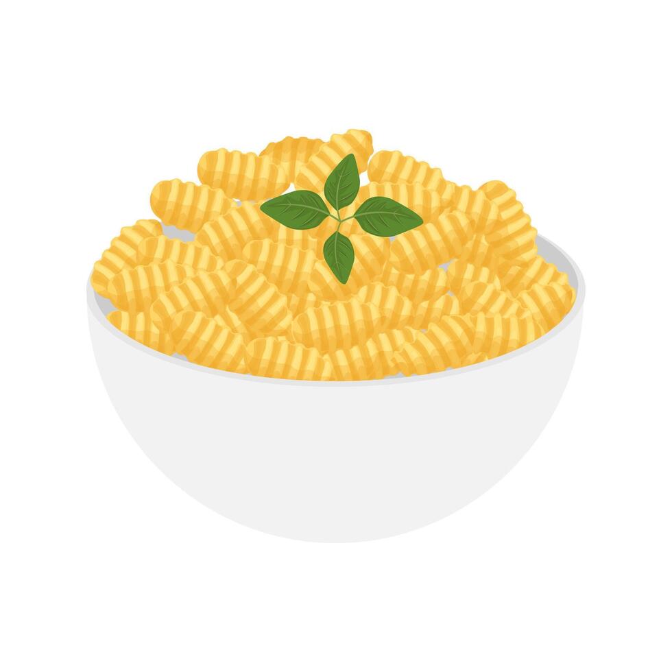Italiaans gnocchi in een kom vector illustratie logo