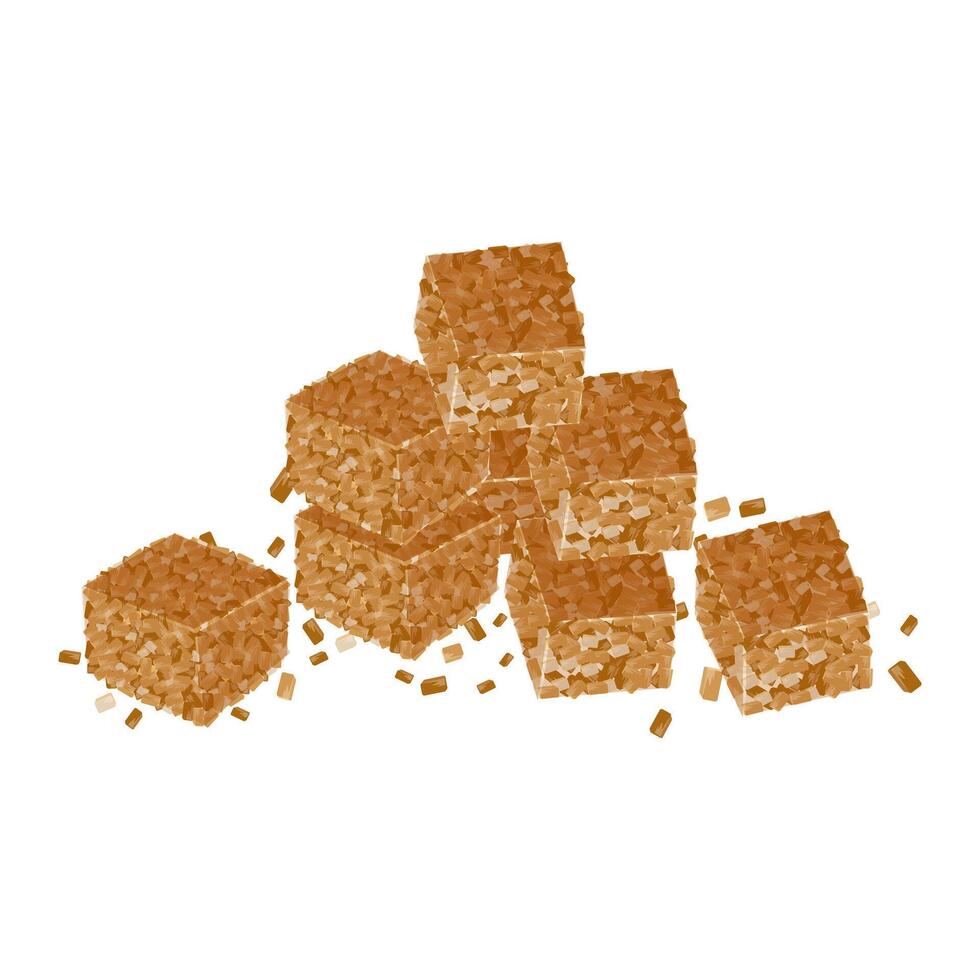vector illustratie logo van een kubus bruin suiker