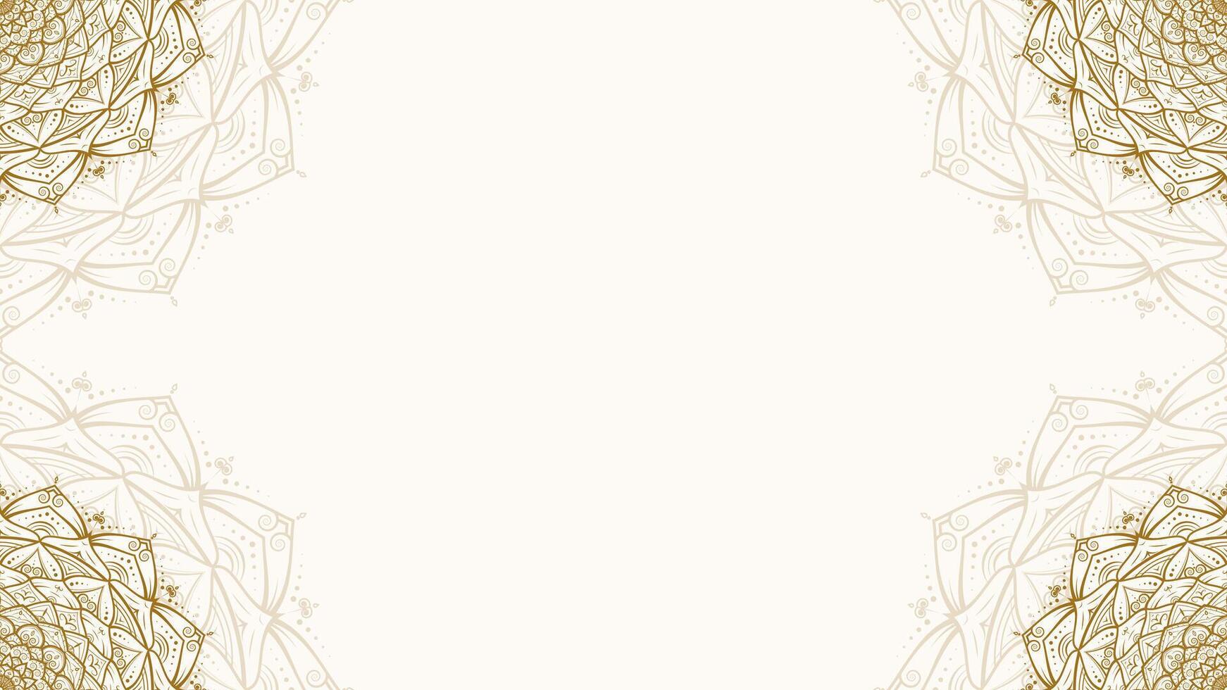 luxueus wit gouden horizontaal vector achtergrond versierd met ingewikkeld mandala ornamenten