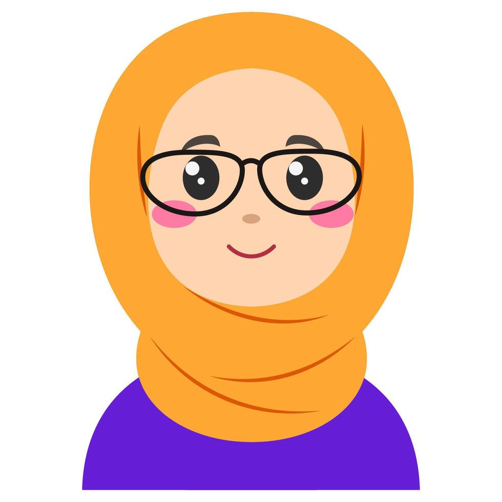 schattig sticker van vrouw in hijaab, kunst illustratie vector