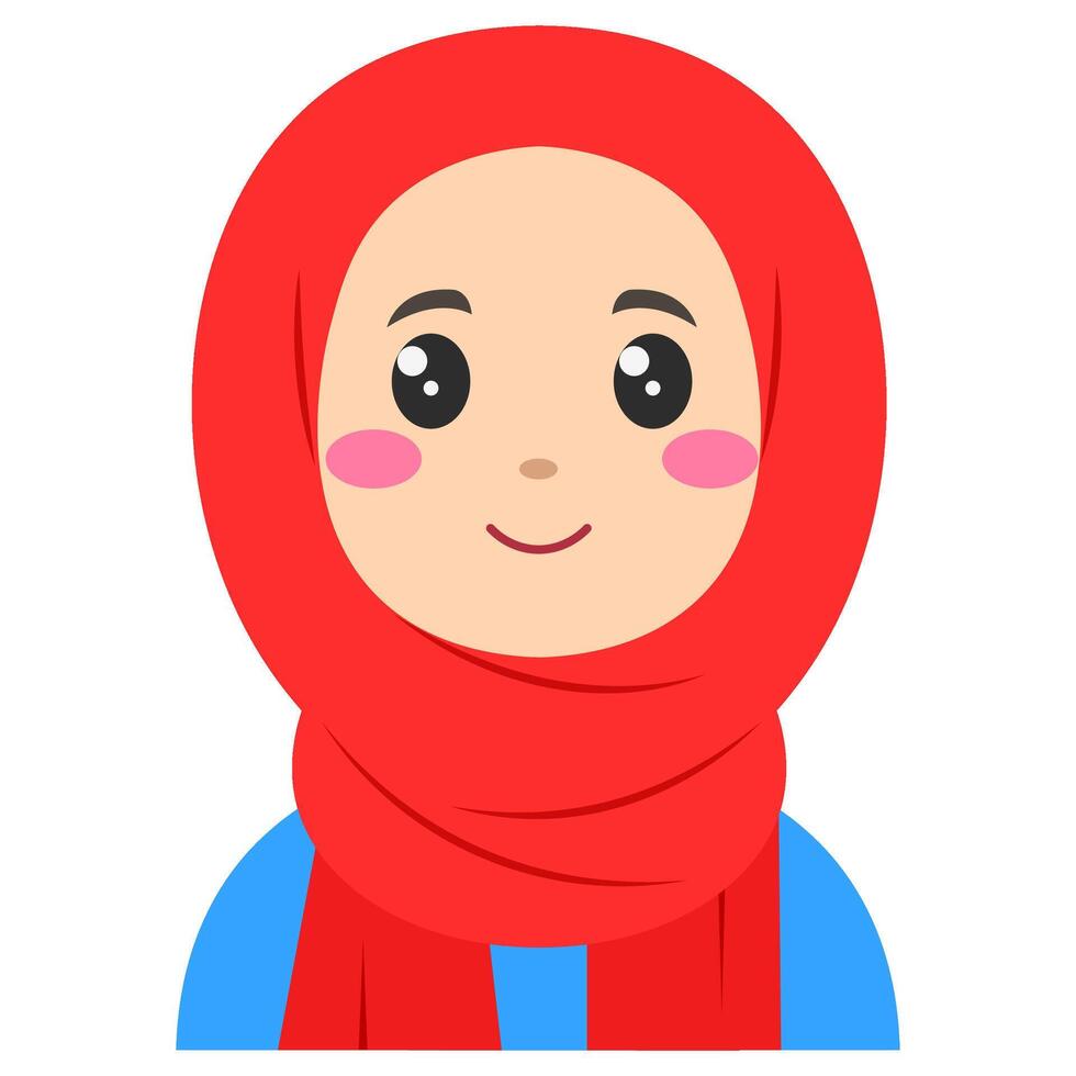 schattig sticker van vrouw in hijaab, kunst illustratie vector