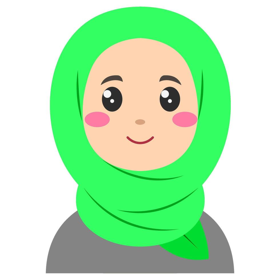 schattig sticker van vrouw in hijaab, kunst illustratie vector