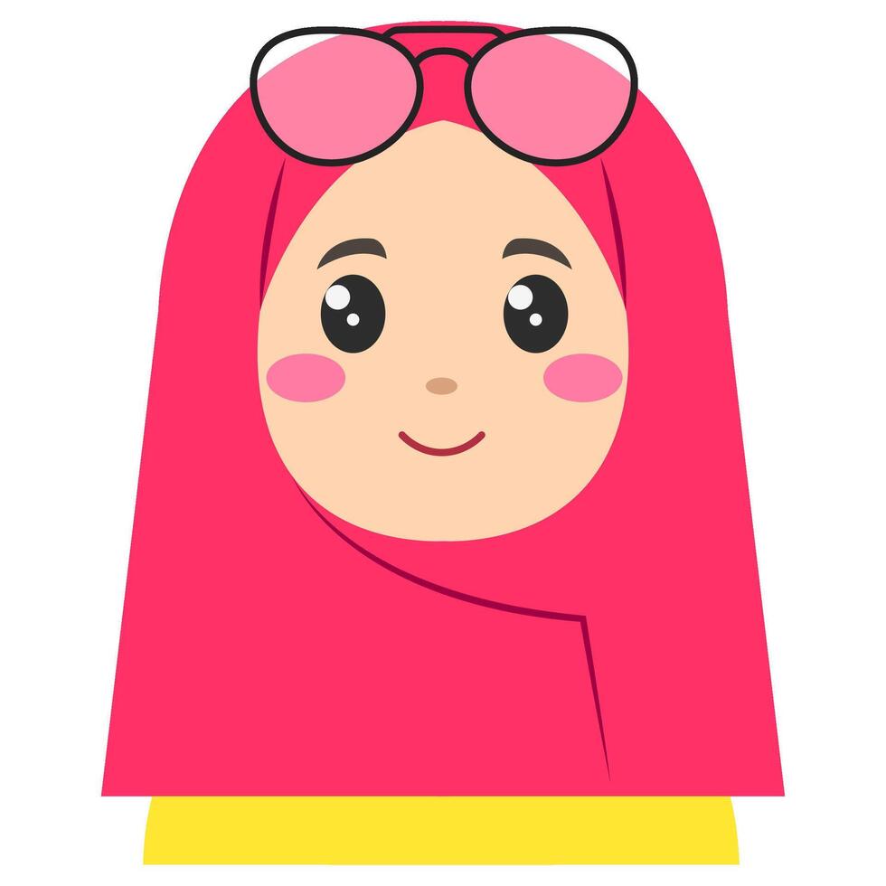 schattig sticker van vrouw in hijaab, kunst illustratie vector