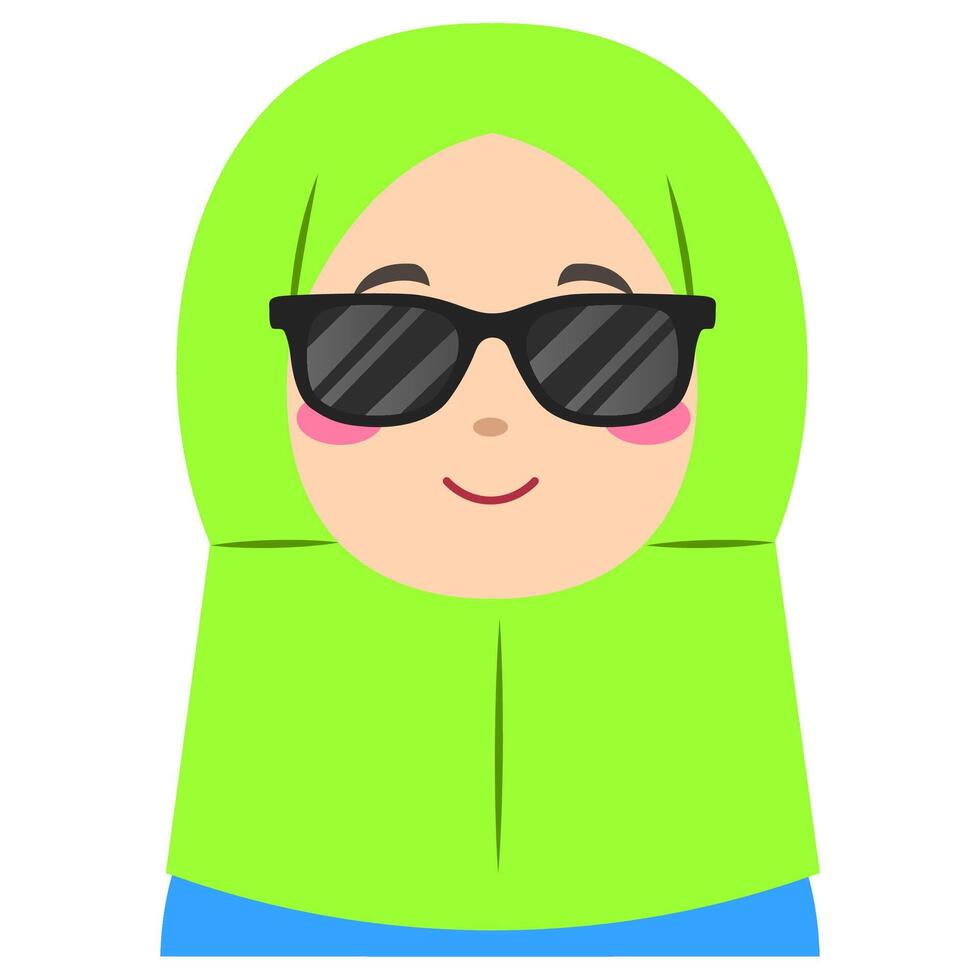 schattig sticker van vrouw in hijaab, kunst illustratie vector