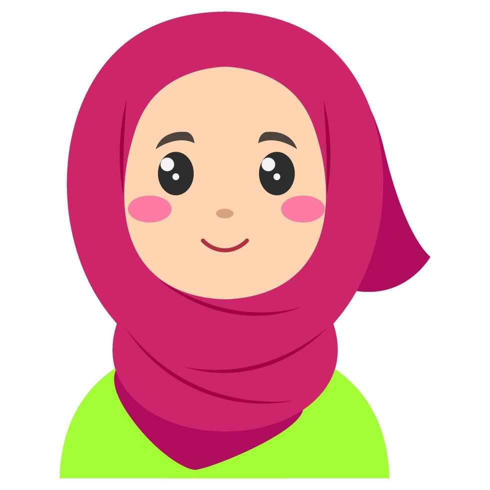 schattig sticker van vrouw in hijaab, kunst illustratie vector