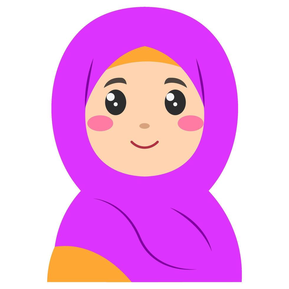 schattig sticker van vrouw in hijaab, kunst illustratie vector