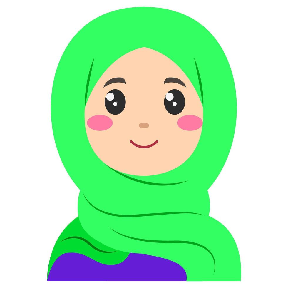 schattig sticker van vrouw in hijaab, kunst illustratie vector