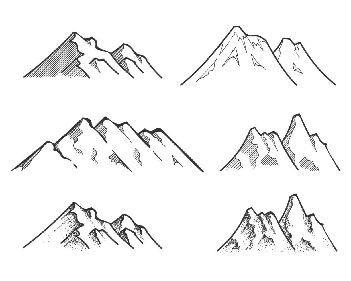hand- getrokken tekening schetsen bergen vector illustratie
