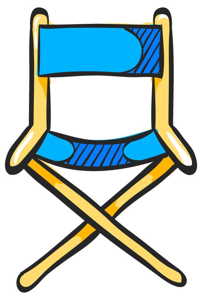 film regisseur stoel icoon in hand- getrokken kleur vector illustratie