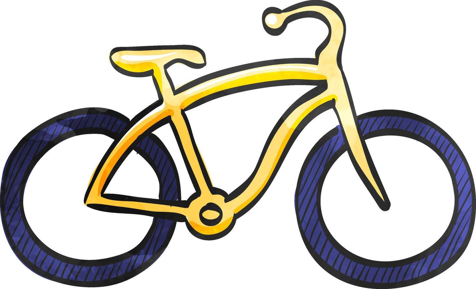 laag rijder fiets icoon in waterverf stijl. vector