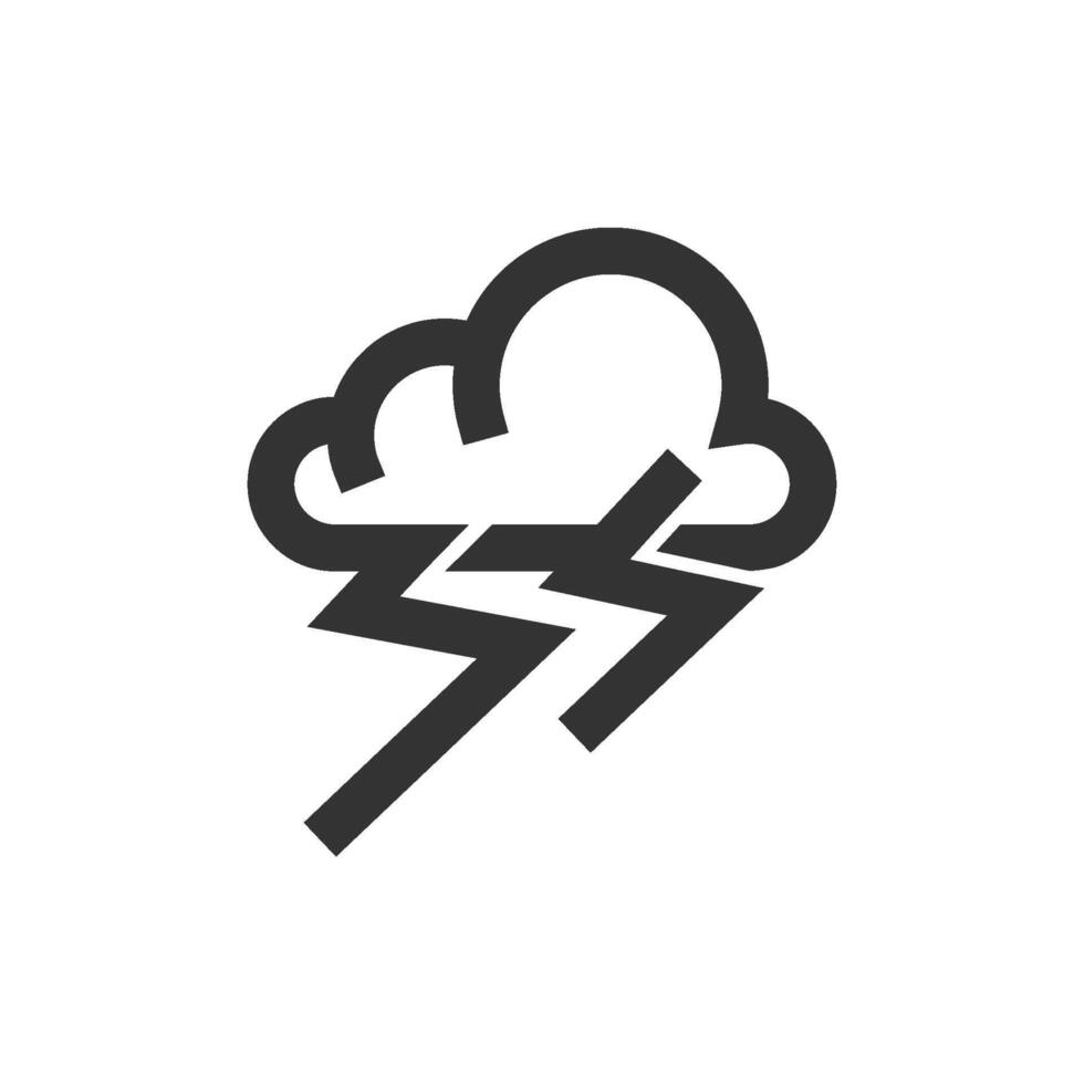 weer bewolkt storm icoon in dik schets stijl. zwart en wit monochroom vector illustratie.