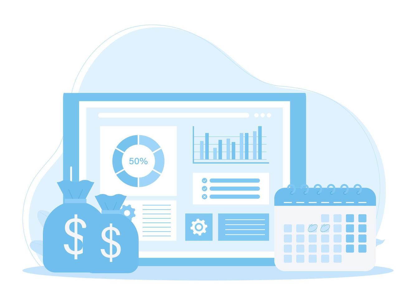 accounting of financiën concept bedrijf plan en begroting analist accountant economisch concept vlak illustratie vector