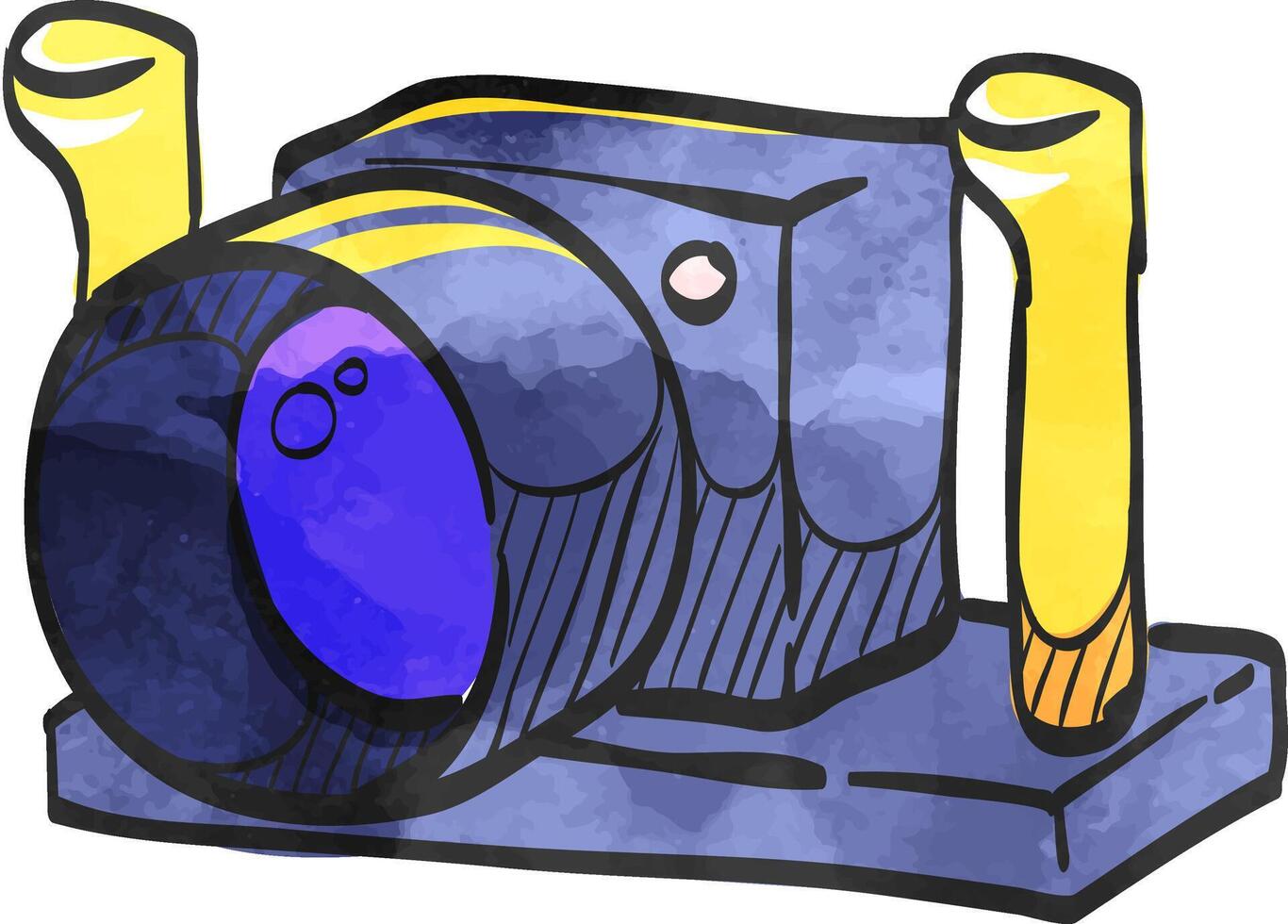 onderwater- camera icoon in kleur tekening. fotografie zee water duiken dier documentaire vector