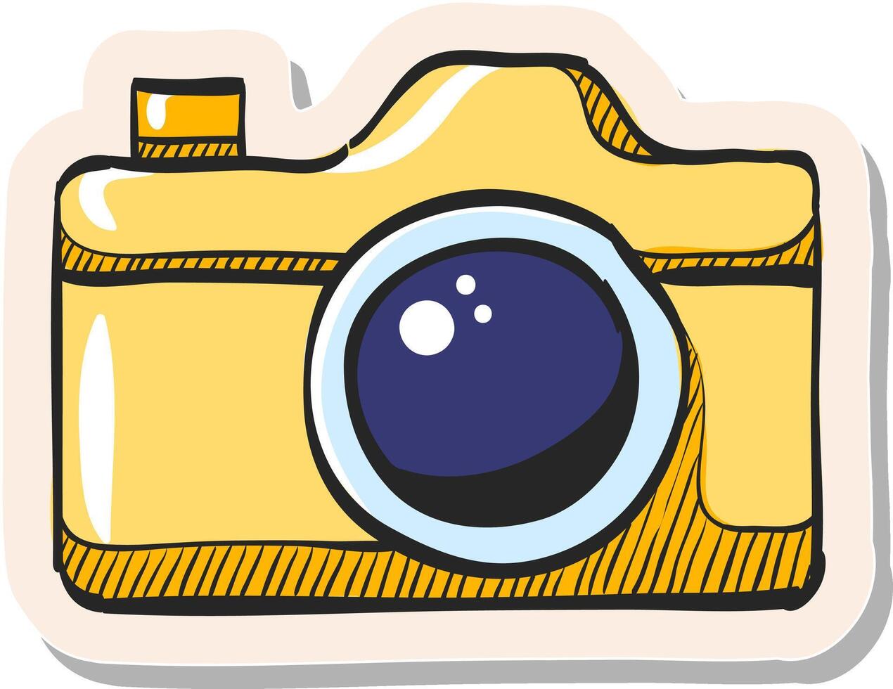 hand- getrokken camera reparatie icoon in sticker stijl vector illustratie
