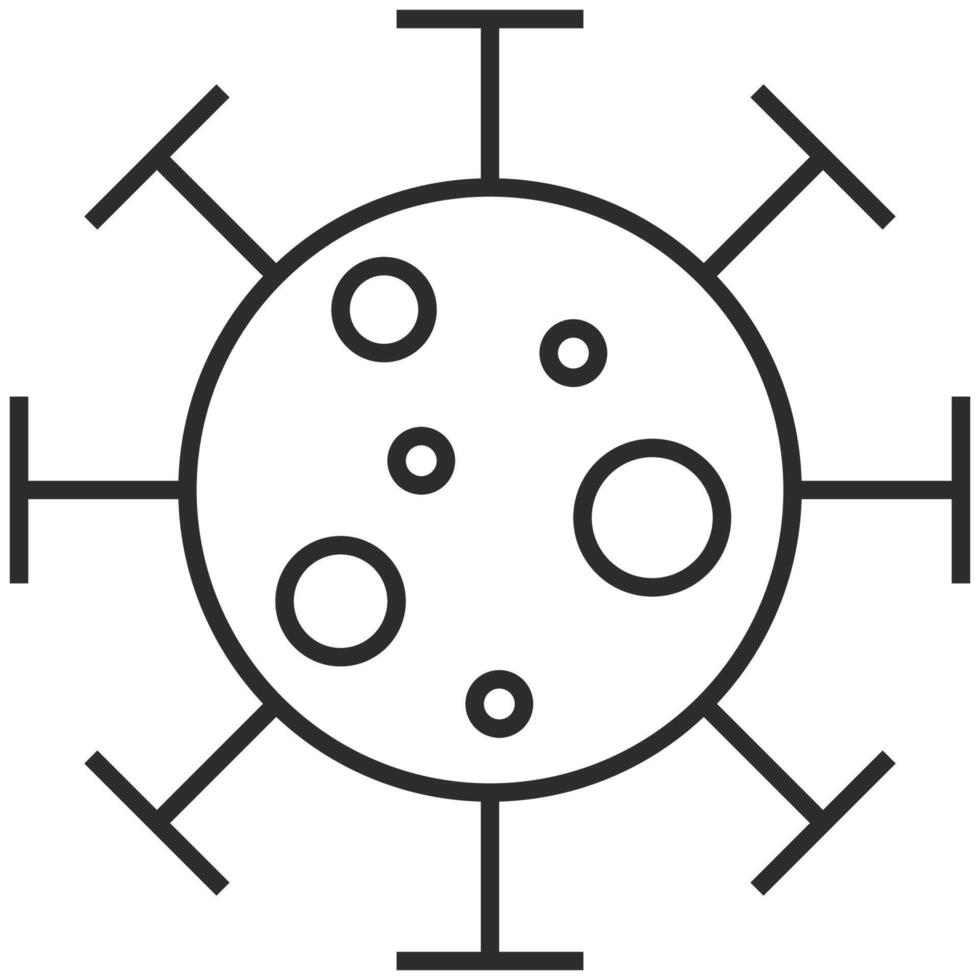 virus icoon in dun schets. coronavirus covid 19. vector illustratie.