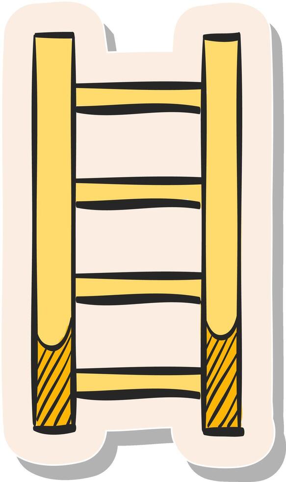 hand- getrokken ladder icoon in sticker stijl vector illustratie