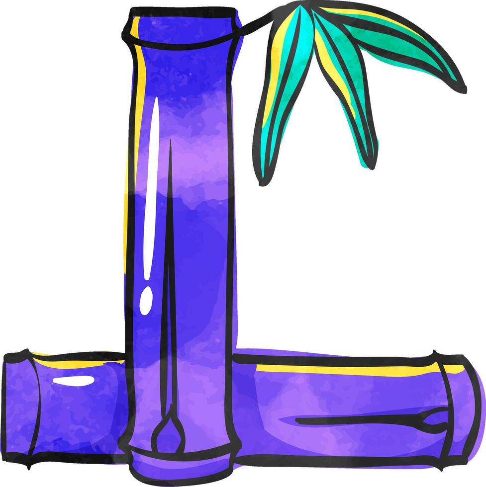 bamboe icoon in kleur tekening. spa, kruiden, ontspanning, welzijn, behandeling vector